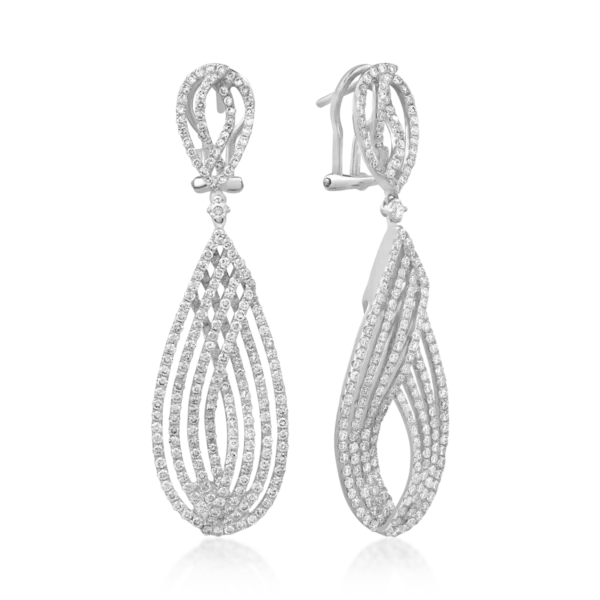 Cercei din aur alb cu diamante de 3.98ct