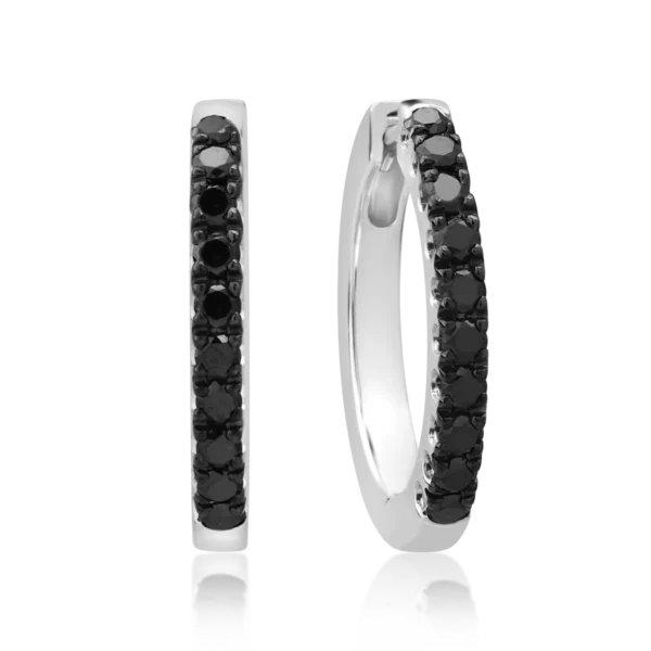 Cercei din aur alb cu diamante negre de 0.5ct