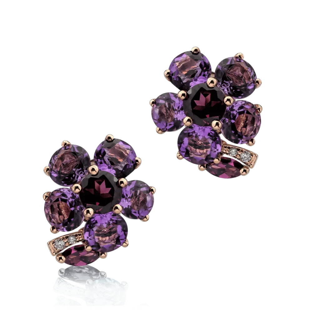 Cercei din aur alb cu pietre pretioase si semipretioase de 6.34ct - imagine 2