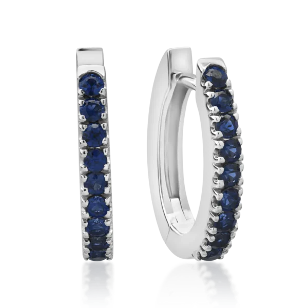 Cercei din aur alb cu safire de 0.4ct