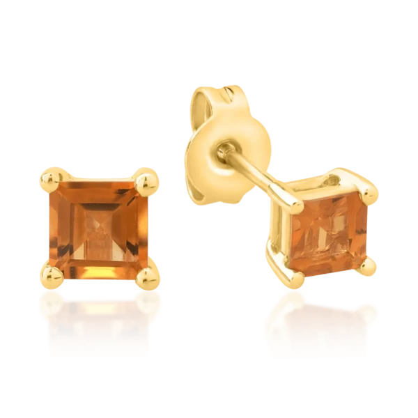 Cercei din aur galben cu citrine square de 0.6ct