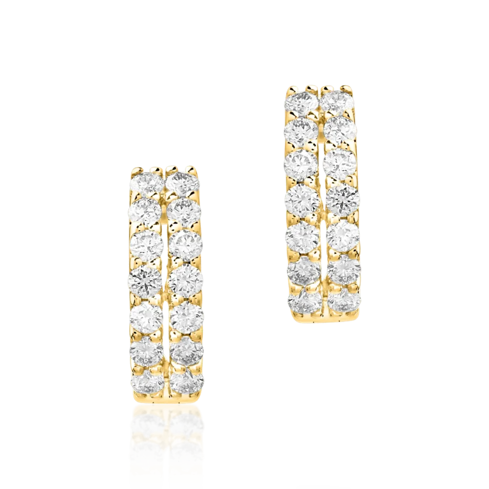 Cercei din aur galben cu diamante de 0.778ct - imagine 2