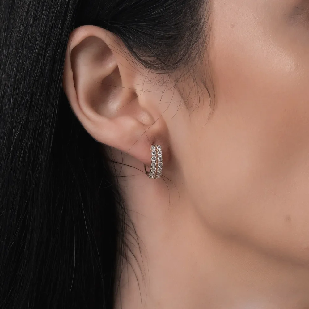 Cercei din aur galben cu diamante de 0.778ct - imagine 3