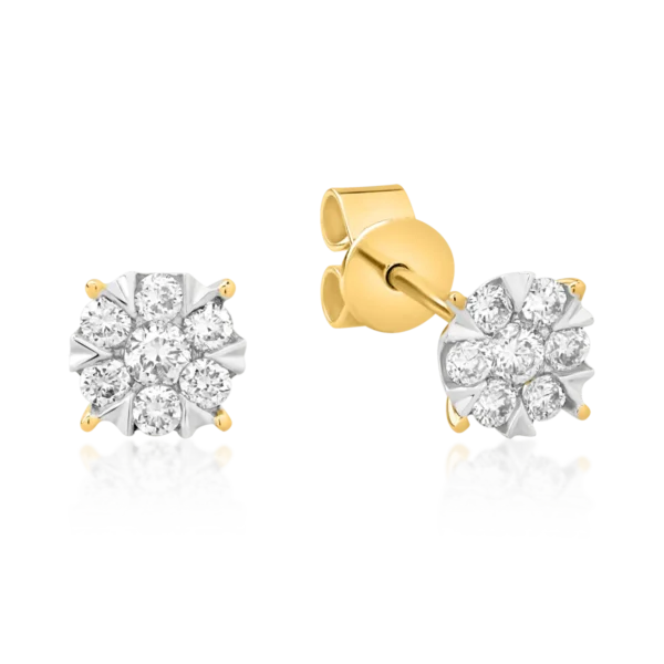 Cercei din aur galben cu diamante de 0.25ct