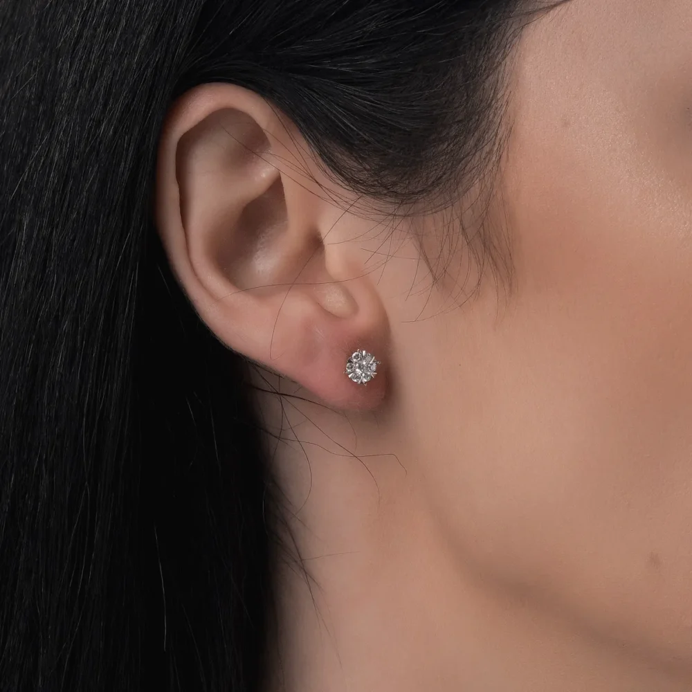 Cercei din aur galben cu diamante de 0.25ct - imagine 4