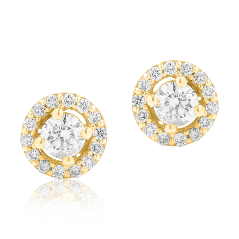 Cercei din aur galben cu diamante de 0.34ct - imagine 2