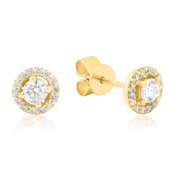 Cercei din aur galben cu diamante de 0.34ct