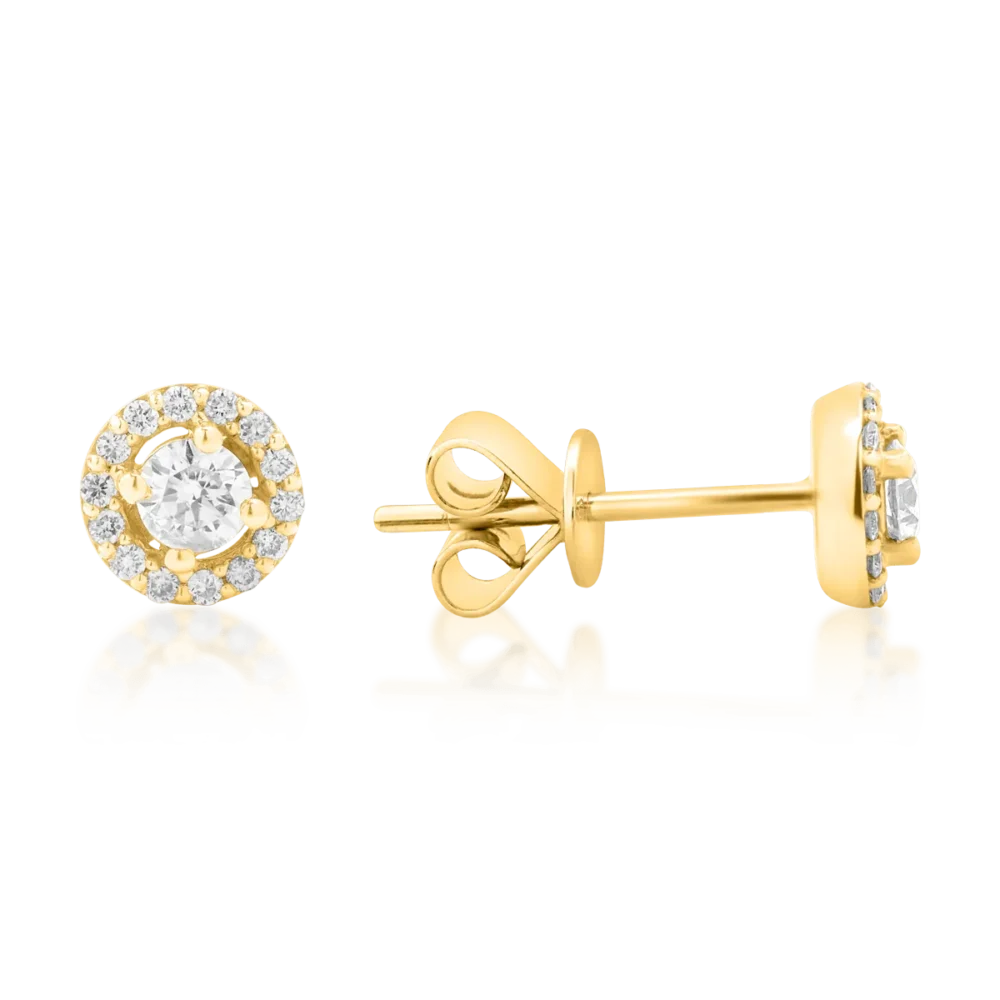 Cercei din aur galben cu diamante de 0.34ct - imagine 3