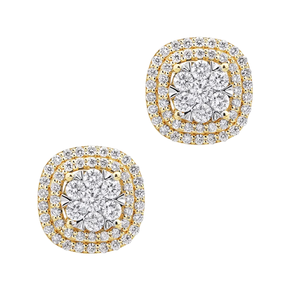 Cercei din aur galben cu diamante de 1.5ct - imagine 2