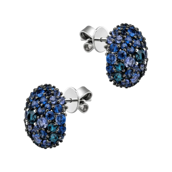 Cercei din aur alb cu pietre pretioase si semipretioase de 6.61ct