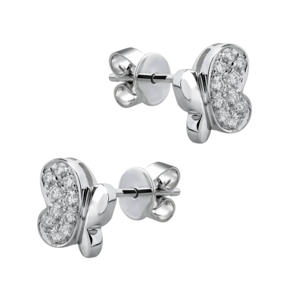 Cercei fluturasi din aur alb cu diamante de 0.26ct