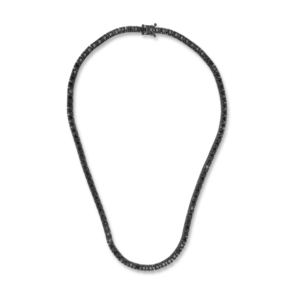 Colier tennis din aur negru cu diamante negre de 10ct