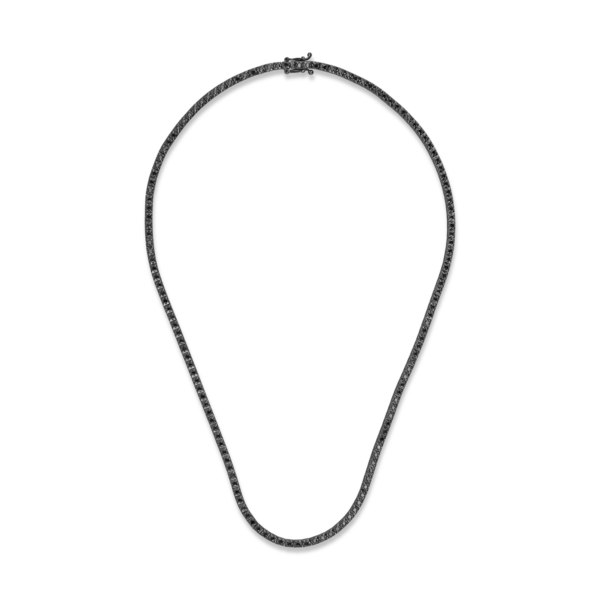 Colier tennis din aur negru cu diamante negre de 2ct