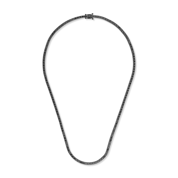 Colier tennis din aur negru cu diamante negre de 3ct