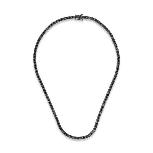 Colier tennis din aur negru cu diamante negre de 7ct
