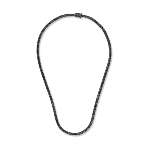Colier tennis din aur negru cu diamante negre de 7ct