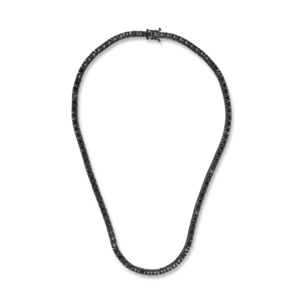Colier tennis din aur negru cu diamante negre de 9ct