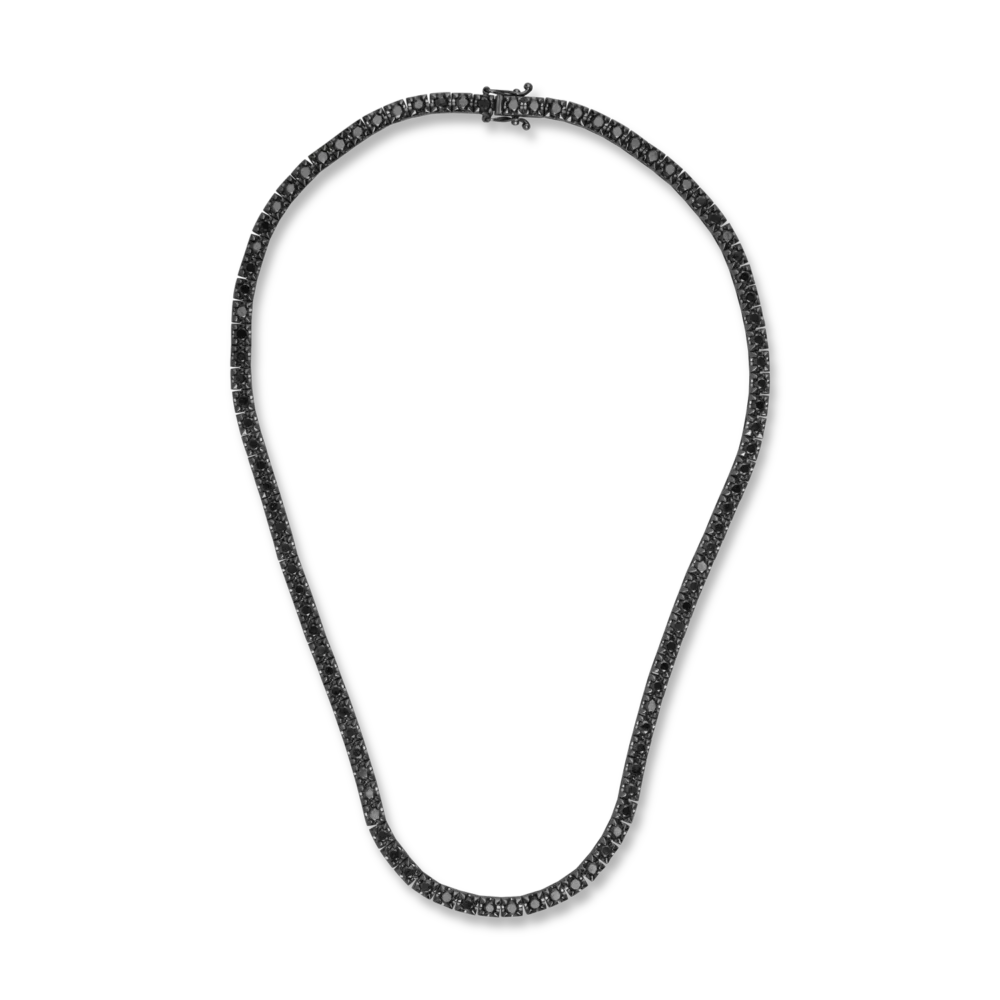 Colier tennis din aur negru cu diamante negre de 10ct