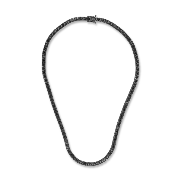 Colier tennis din aur negru cu diamante negre de 10ct