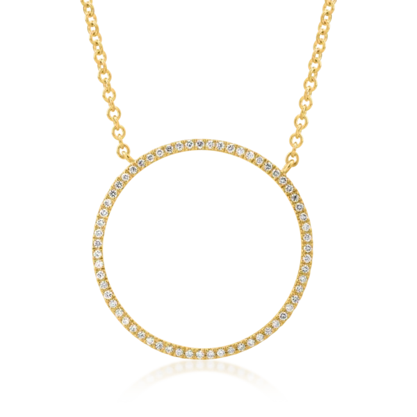 Lant cu pandantiv din aur galben cu diamante de 0.12ct