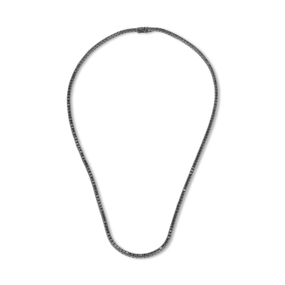 Colier tennis din aur negru cu diamante negre de 3.2ct