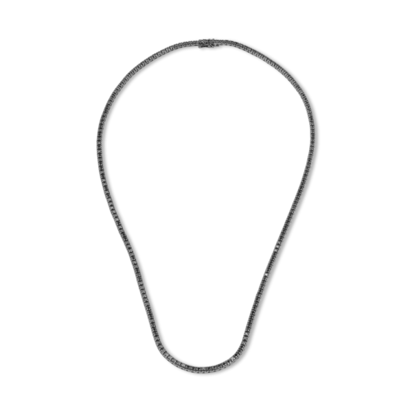 Colier tennis din aur negru cu diamante negre de 3.2ct