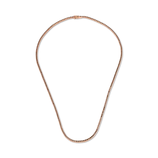 Colier tennis din aur roz cu diamante negre de 2.2ct
