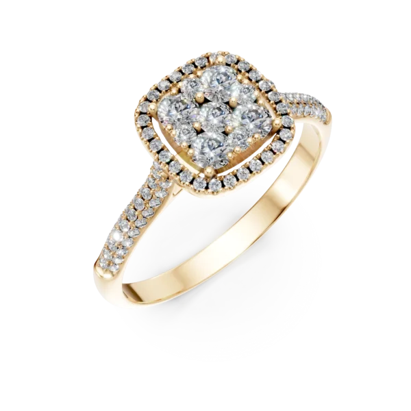 Inel de logodna din aur galben cu diamante microsetting de 0.6ct