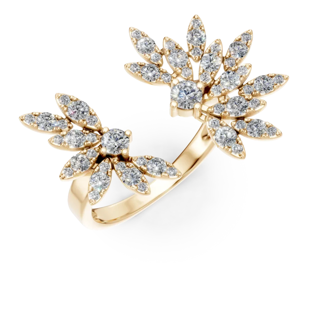 Inel deschis din aur galben cu diamante de 1.1ct