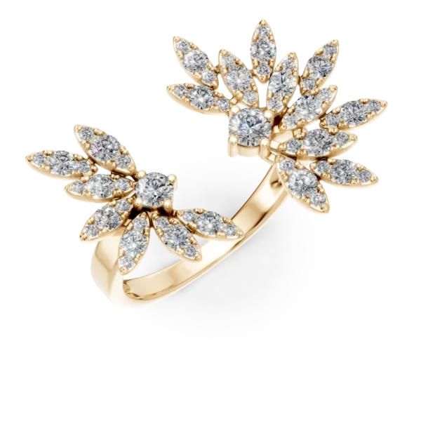 Inel deschis din aur galben cu diamante de 1.1ct