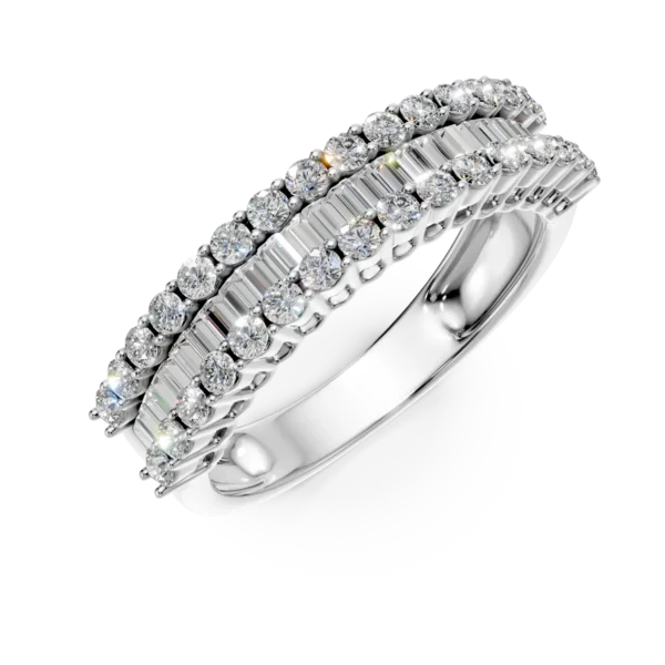 Inel din aur alb cu diamante microsetting de 1ct