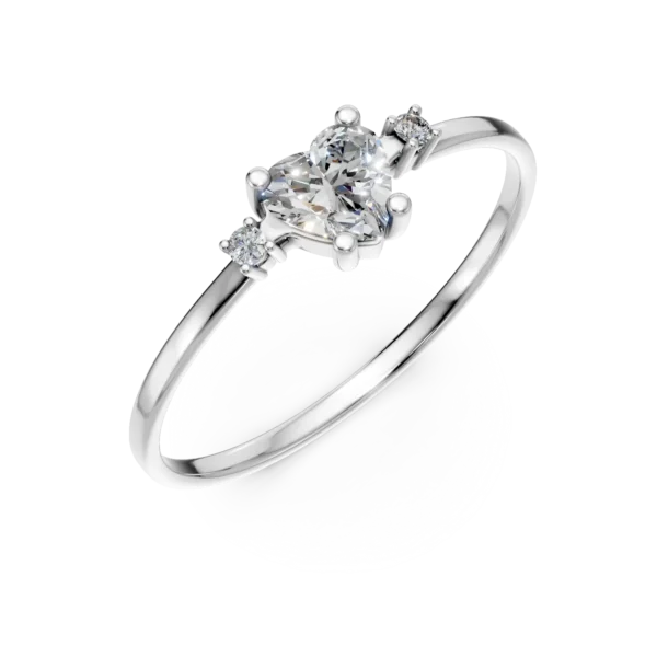 Inel din aur alb cu zirconii