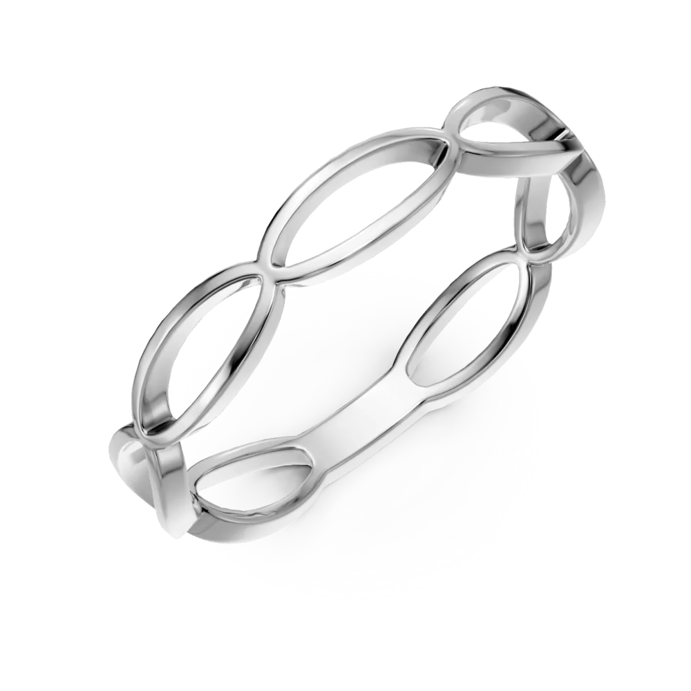 Inel impletit din aur alb