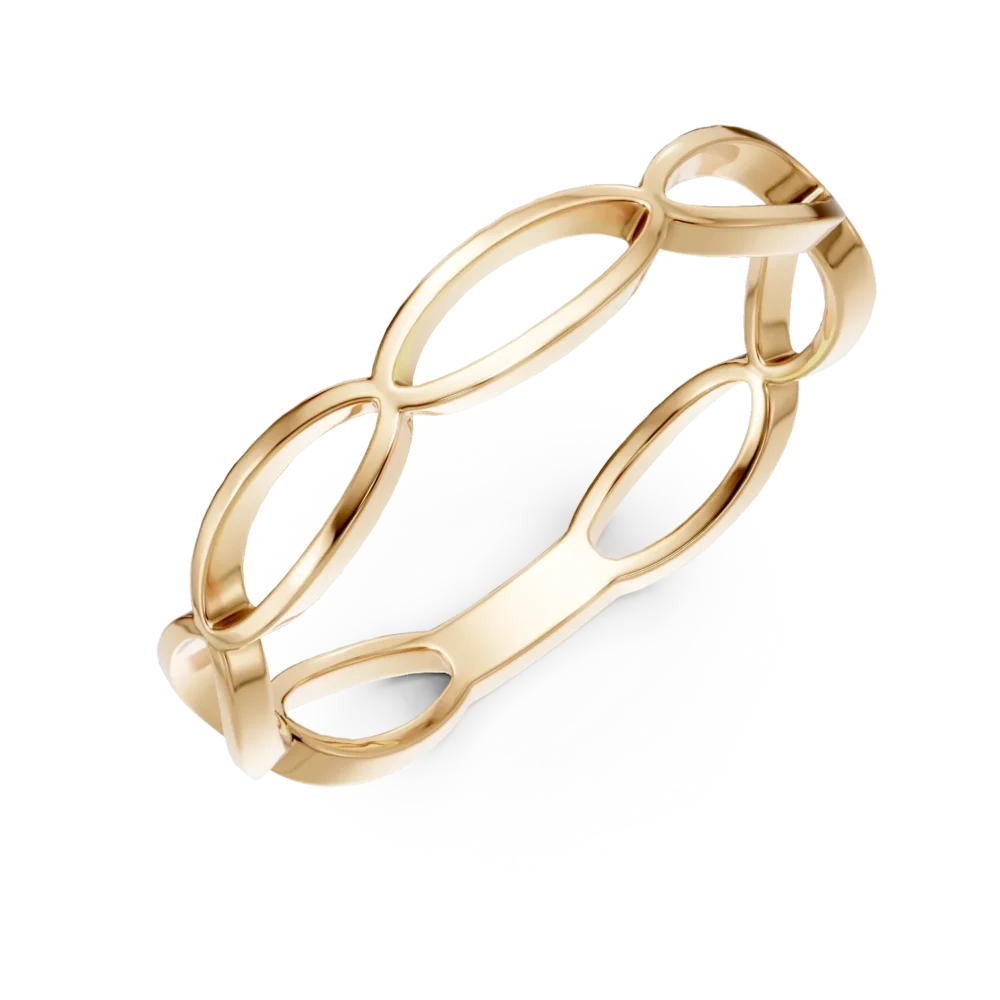 Inel impletit din aur galben