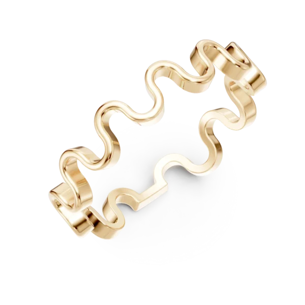 Inel ondulat din aur galben