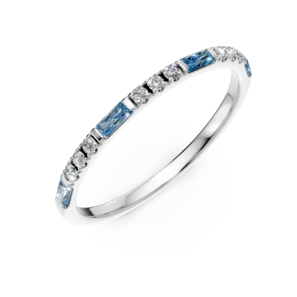 Inel semi eternity din aur alb