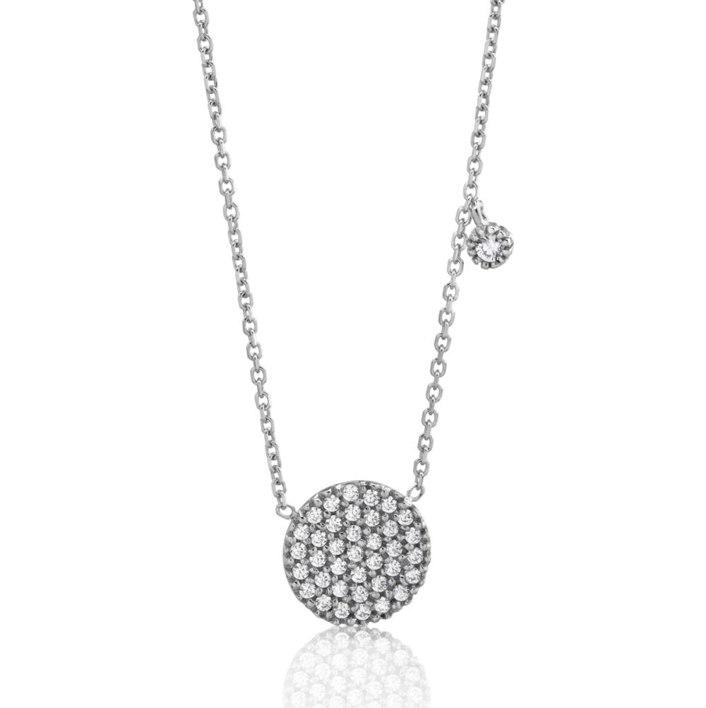 Lant cu pandantiv din aur alb - imagine 3