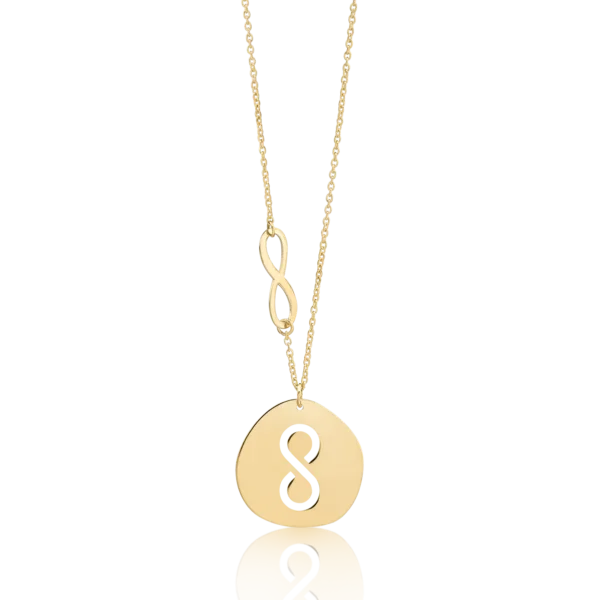 Lant cu pandantiv infinit din aur galben