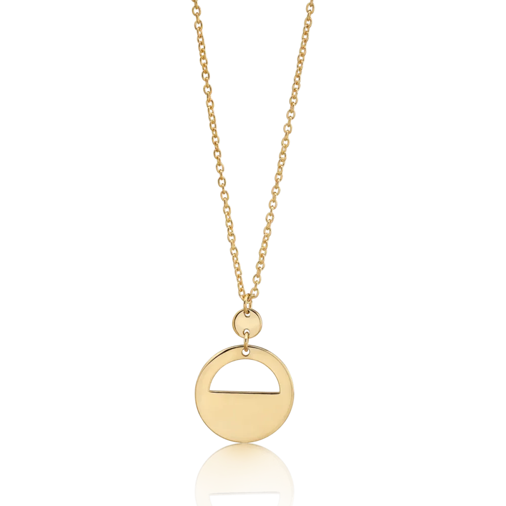 Lant cu pandantiv geometric din aur galben