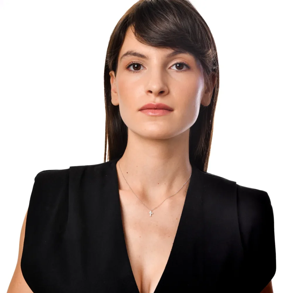 Lant cu pandantiv cruce din aur alb cu diamante de 0.2ct - imagine 3