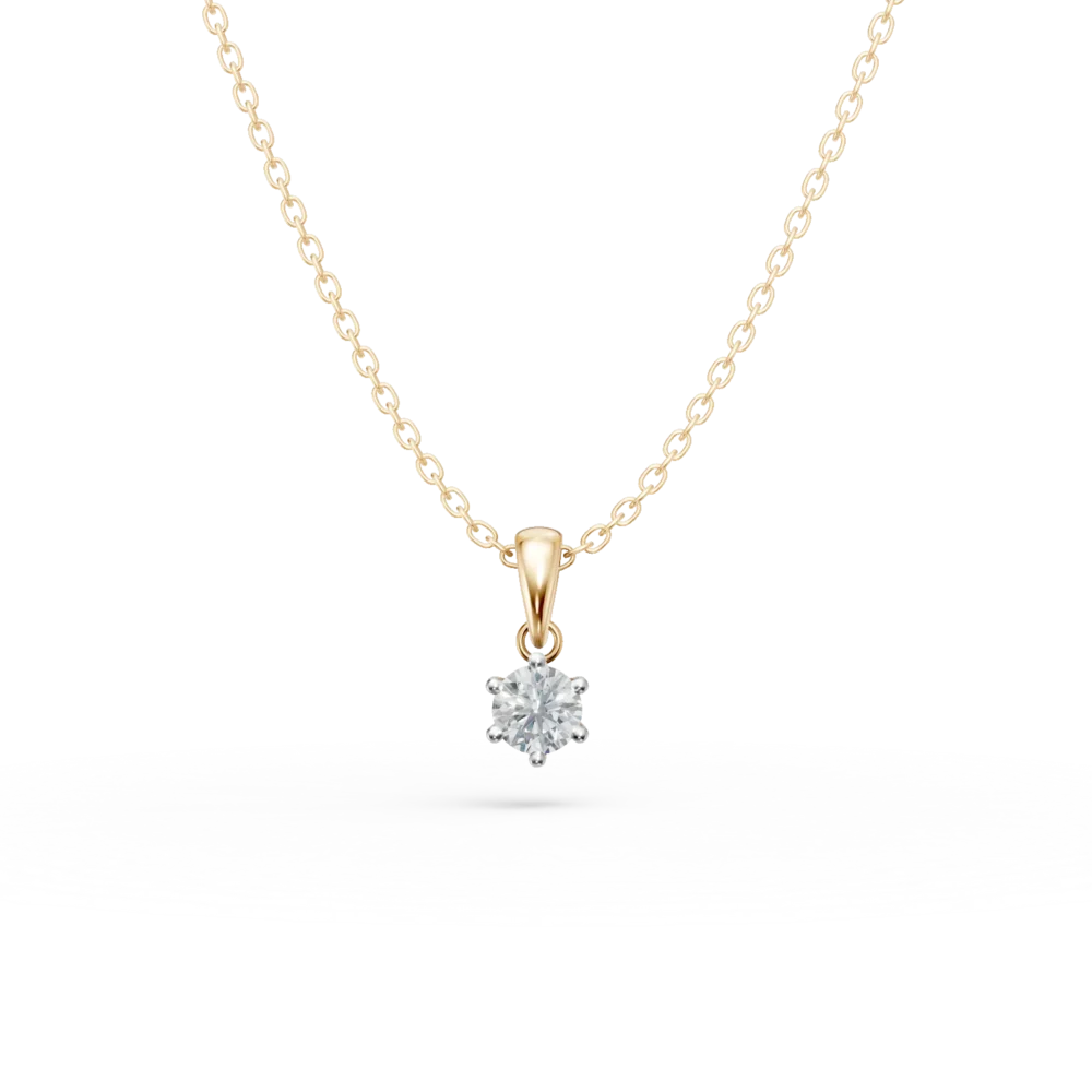 Lant cu pandantiv din aur galben cu diamant de 0.305ct