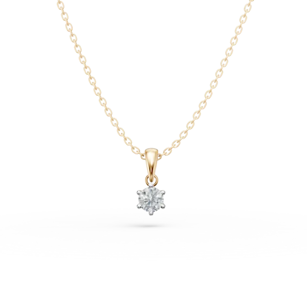 Lant cu pandantiv din aur galben cu diamant de 0.305ct