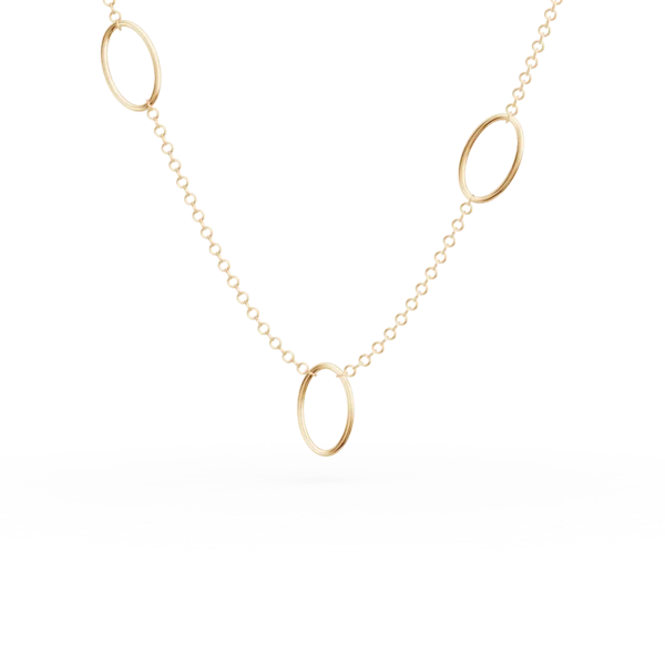 Lant cu pandantive geometrice din aur galben