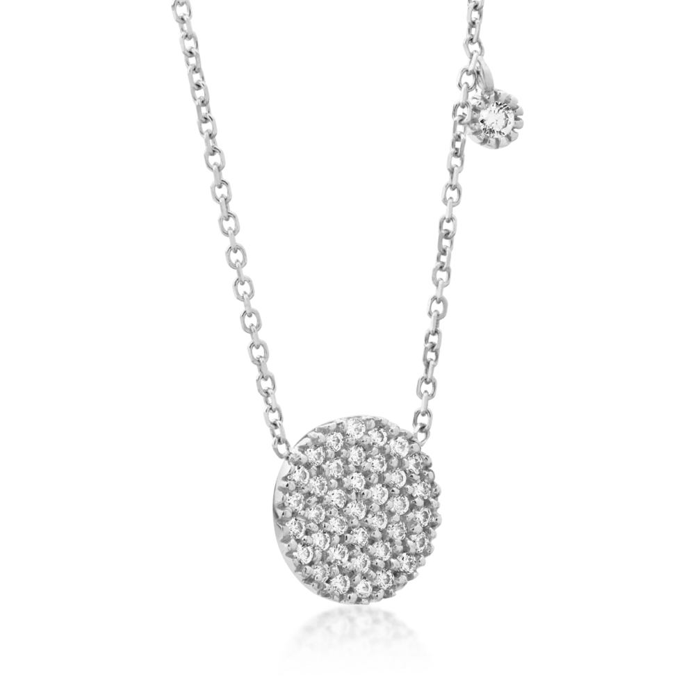 Lant cu pandantiv din aur alb