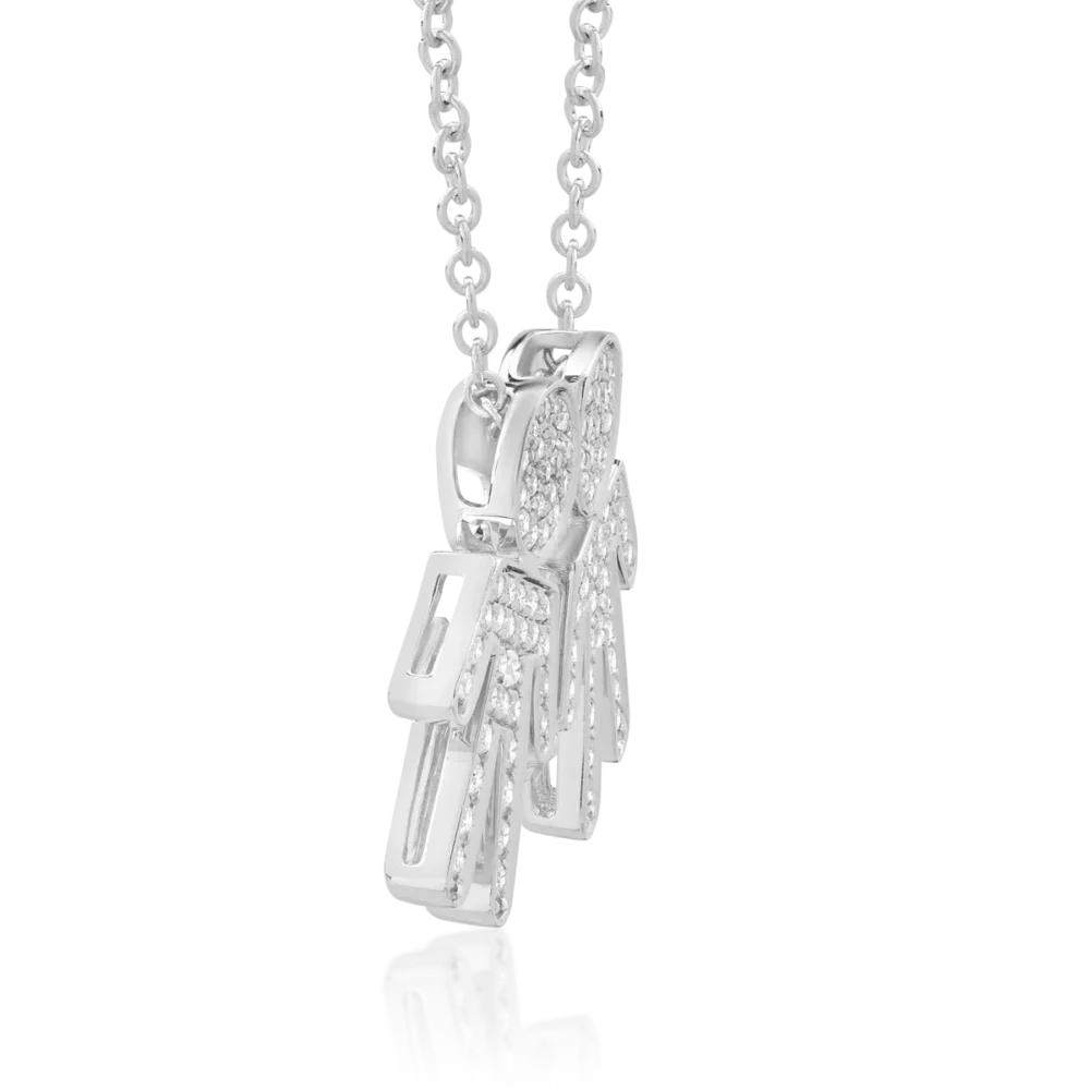 Lant cu pandantiv din aur alb cu diamante de 0.33ct - imagine 3