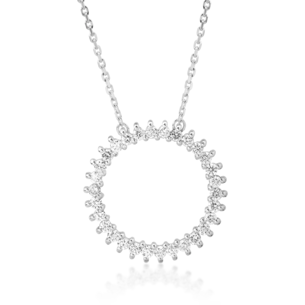 Lant cu pandantiv din aur alb cu diamante de 0.53ct