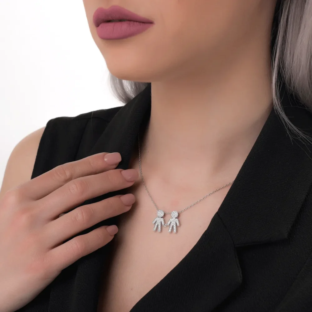 Lant cu pandantiv din aur alb cu diamante de 0.33ct - imagine 4