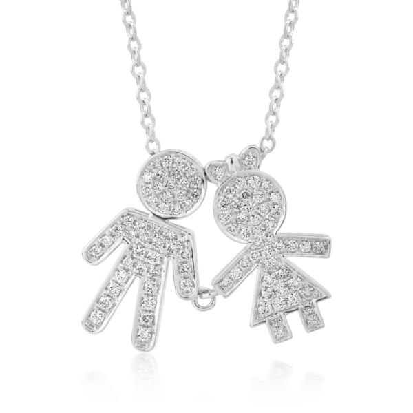 Lant cu pandantiv din aur alb cu diamante de 0.33ct