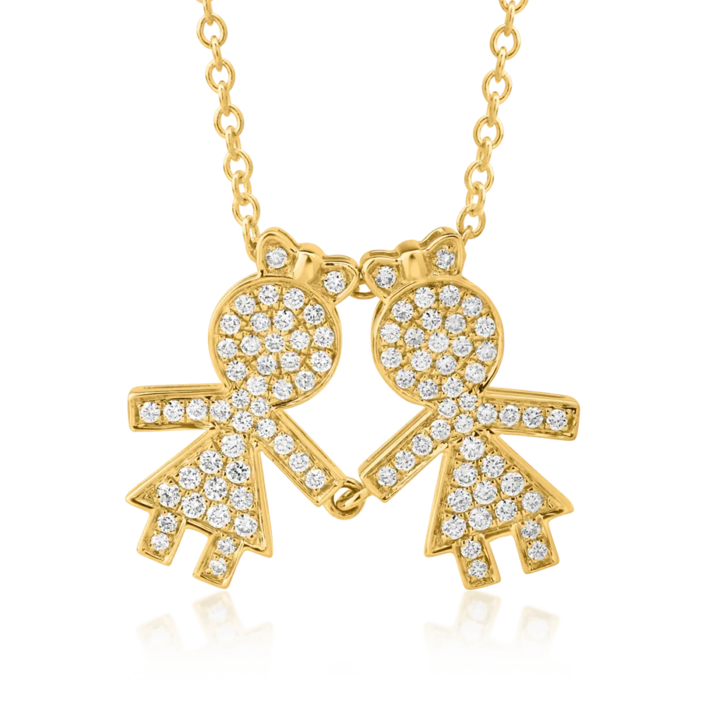 Lant cu pandantiv din aur galben cu diamante de 0.33ct