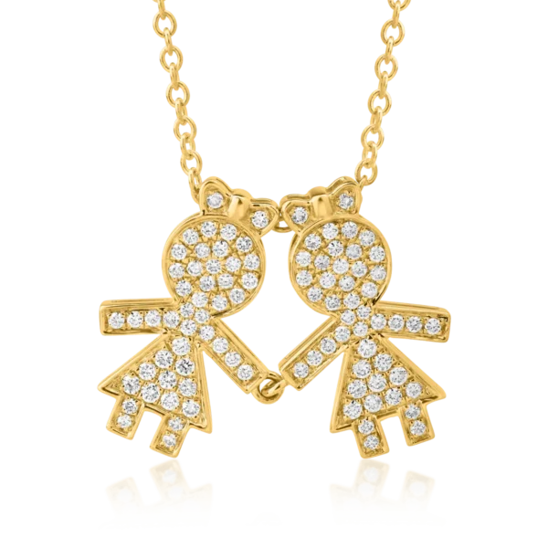 Lant cu pandantiv din aur galben cu diamante de 0.33ct